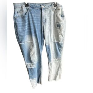 Hydraulic Women’s Plus Size Curvy Skinny “Nolita” Two-Tone Patchwork Jeans